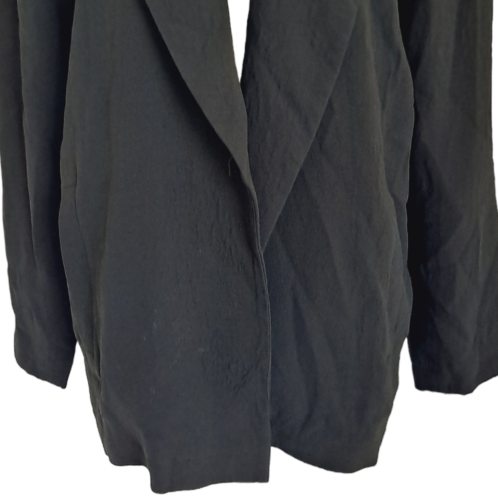 SOLD Eileen Fisher 100% silk black blazer Lagenlook oversized crepe jacket SP - Picture 6 of 15